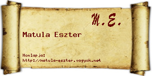 Matula Eszter névjegykártya